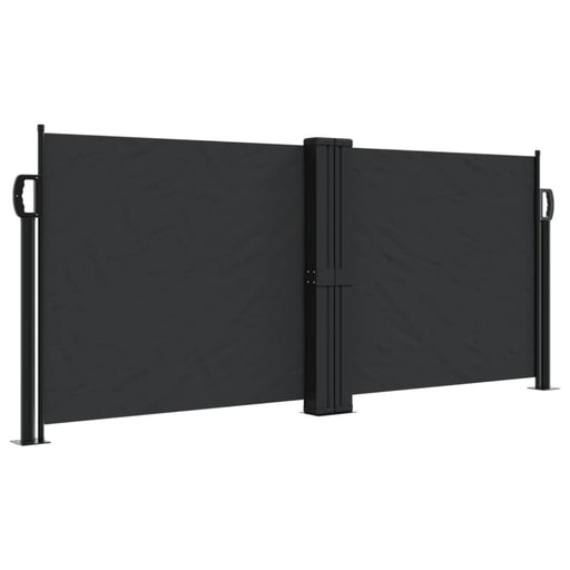 Retractable Side Awning Black 100x1000 Cm Abbalna