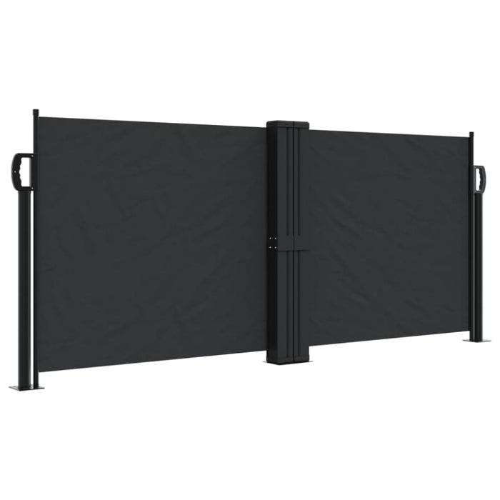 Retractable Side Awning Black 100x1000 Cm Abbalna