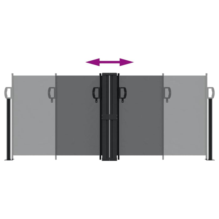 Retractable Side Awning Black 100x1000 Cm Abbalna