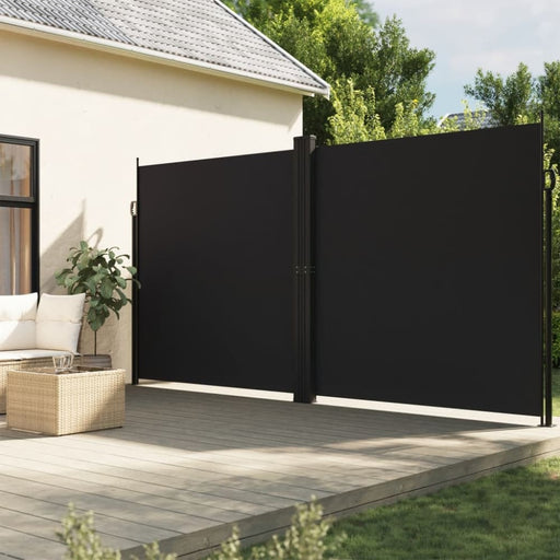 Retractable Side Awning Black 220x1000 Cm Abbaiia