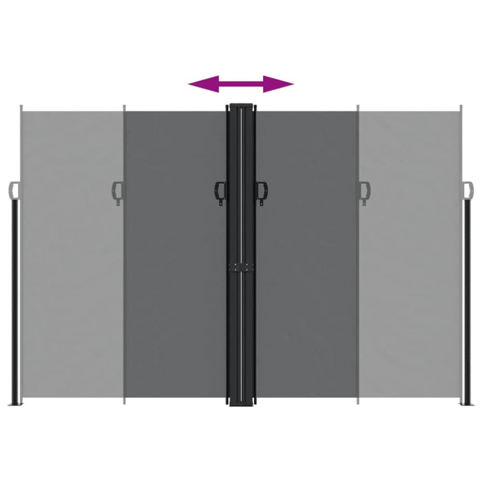 Retractable Side Awning Black 220x1000 Cm Abbaiia