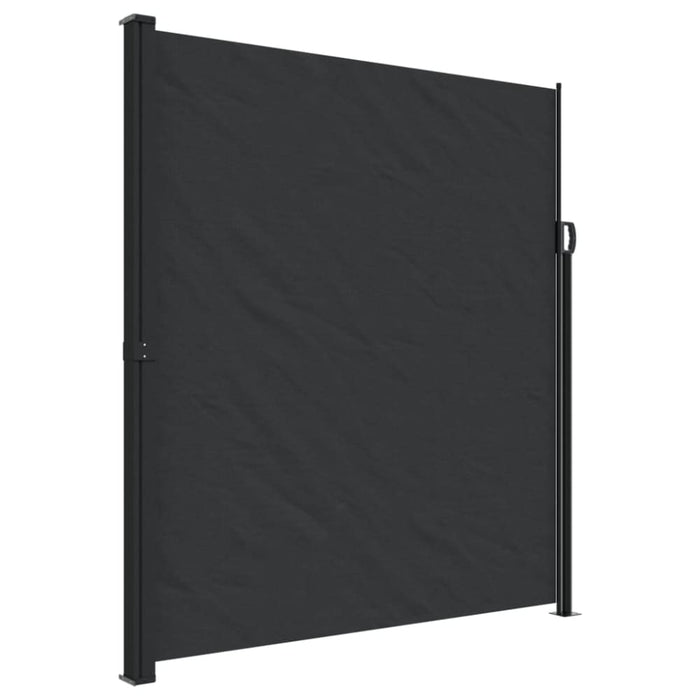 Retractable Side Awning Black 220x500 Cm Abbaaia