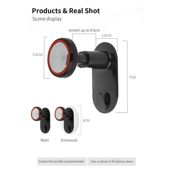 Retractable Wall Paste Hanger Stand for Sony Sennheiser