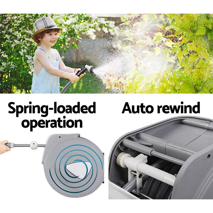 10m Retractable Water Hose Reel Garden Storage Autorewind