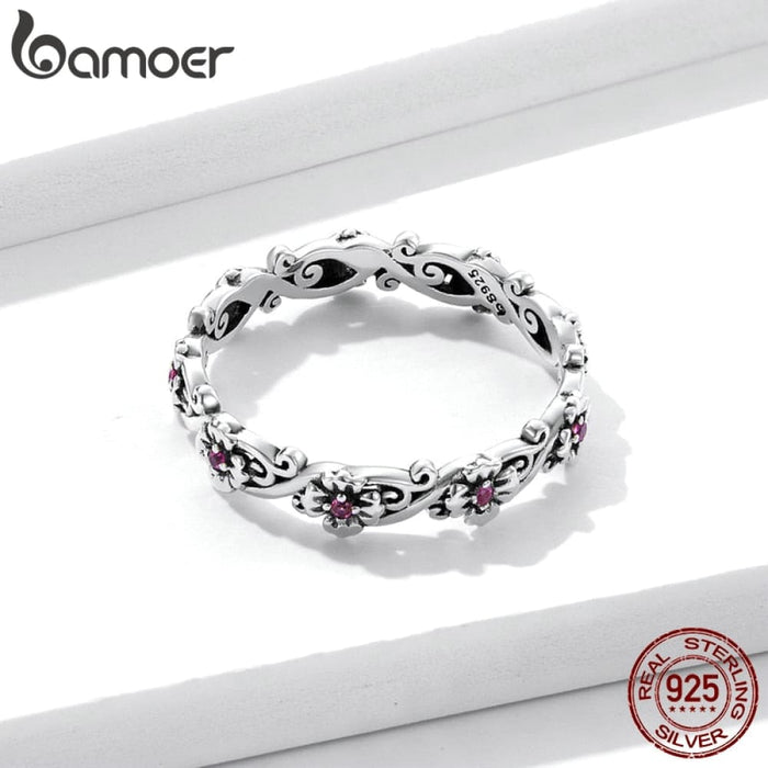 Retro 925 Sterling Silver Pattern Ring For Women