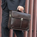 Retro Cowhide Leather Briefcase For 15.6 Inch Laptop