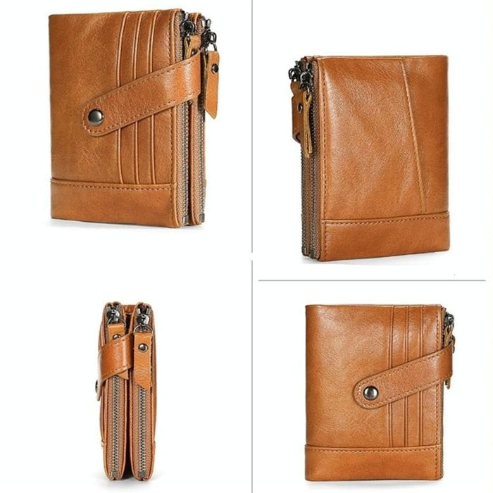 Retro Cowhide Leather Rfid Wallet