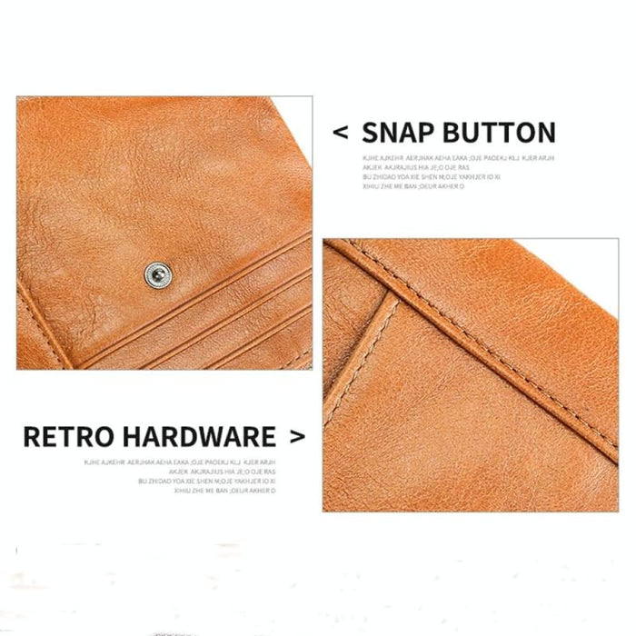 Retro Cowhide Leather Rfid Wallet