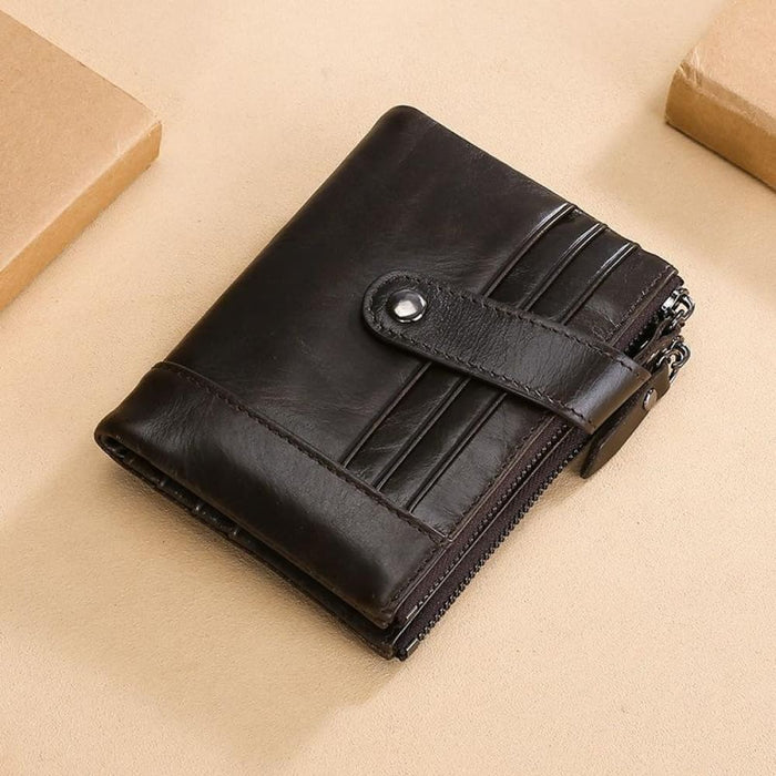 Retro Cowhide Leather Rfid Wallet