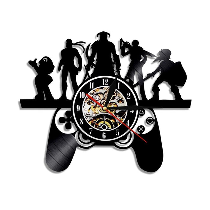 Retro Games Vinyl Record Led Wall Clock Game Room