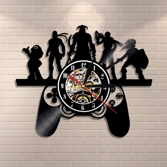 Retro Games Vinyl Record Led Wall Clock Game Room