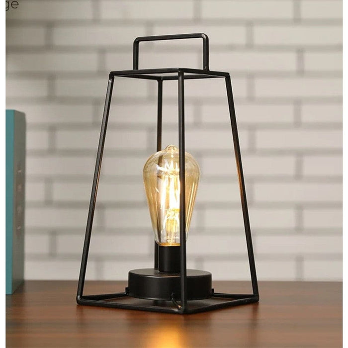Retro Geometric Cordless Battery Operated Table Lamp