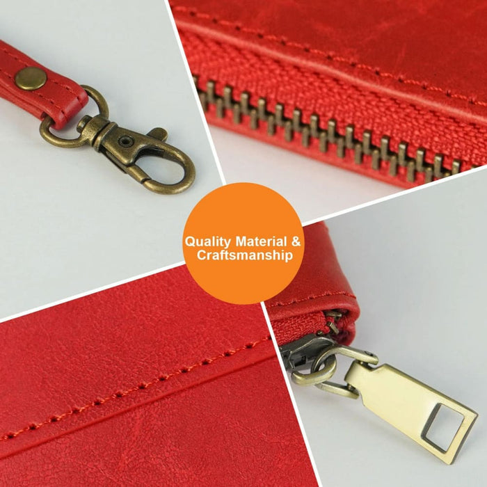 Retro Leather Clutch Zipper Envelope Bag