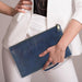 Retro Leather Clutch Zipper Envelope Bag