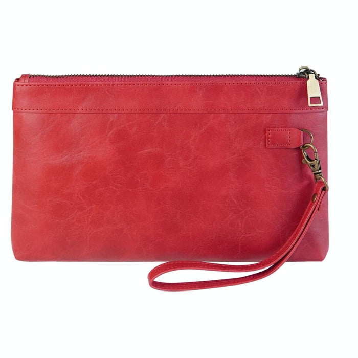 Retro Leather Clutch Zipper Envelope Bag