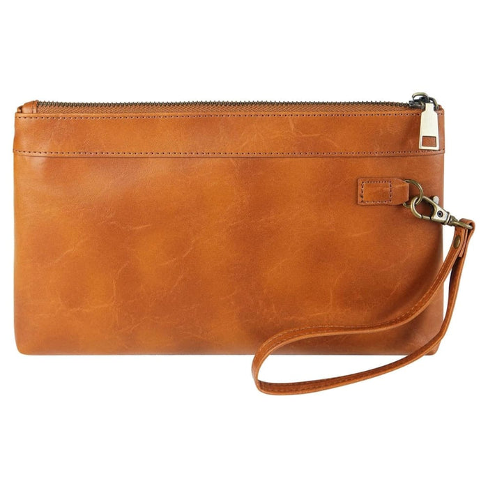 Retro Leather Clutch Zipper Envelope Bag