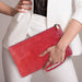 Retro Leather Clutch Zipper Envelope Bag