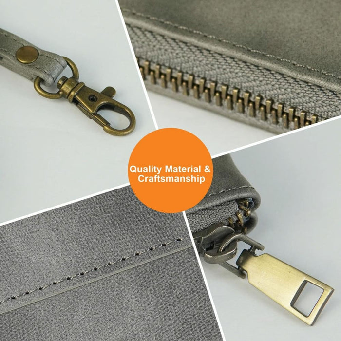 Retro Leather Clutch Zipper Envelope Bag