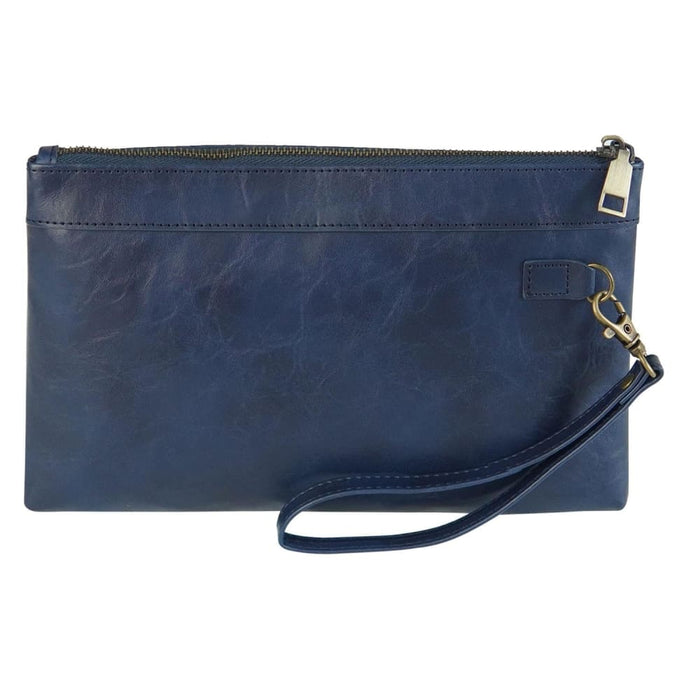 Retro Leather Clutch Zipper Envelope Bag