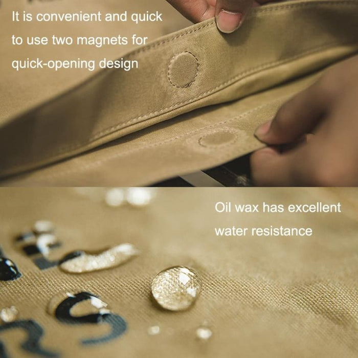 Retro Oil Wax Canvas Handbag Official Document Leisure Post