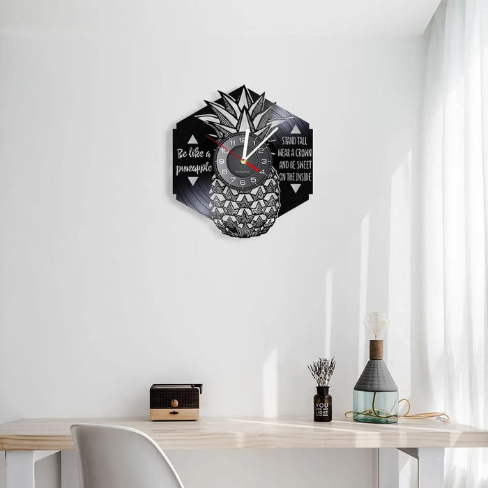 Retro Pineapple Vinyl Record Wall Clock