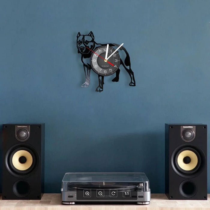 Retro Pitbull Wall Clock