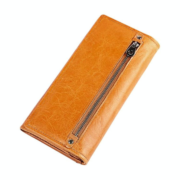 Retro Rfid Leather Lady Wallet Multi Function