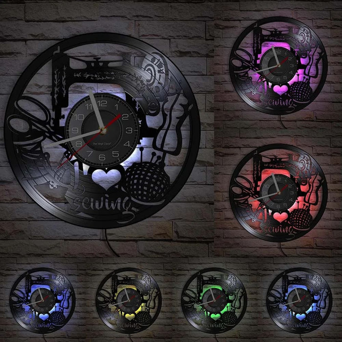 Retro Sewing Machine Wall Clock