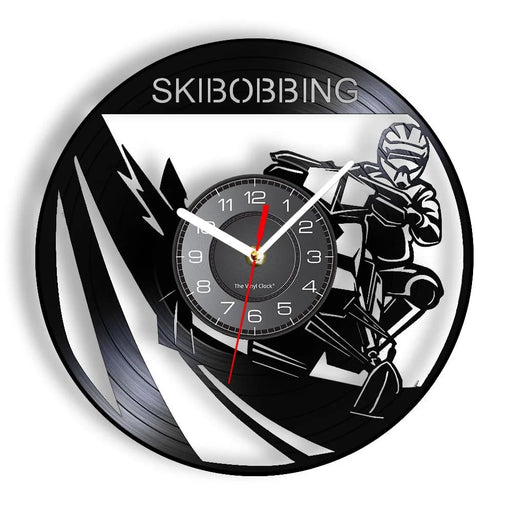 Retro Skibobbing Lp Record Clock