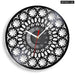 Retro Vinyl Record Wall Clock with Floral Design