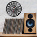 Retro Vinyl Record Wall Clock with Floral Design