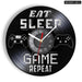 Retro Vinyl Record Wall Clock for Gamer Room Decor