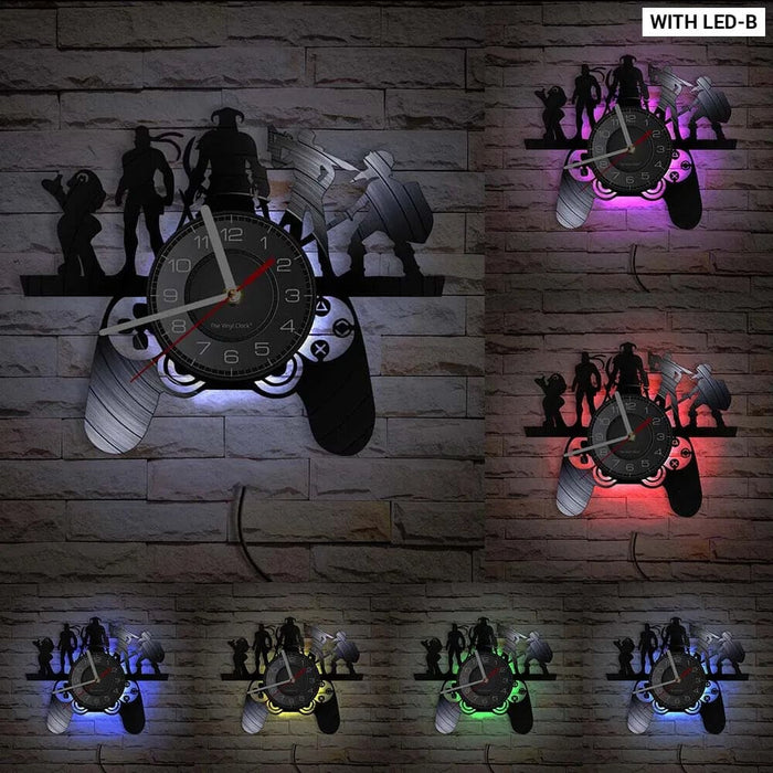 Retro Vinyl Record Wall Clock for Gamer Room Decor