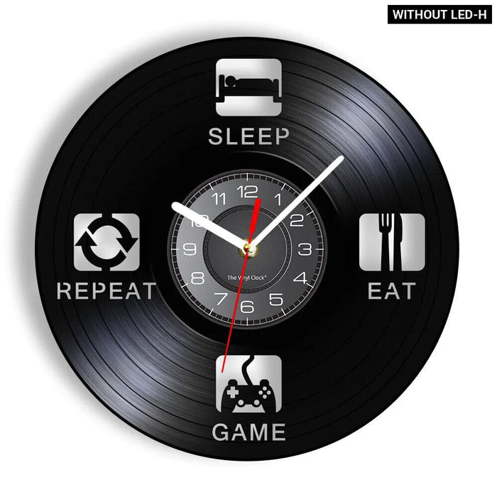 Retro Vinyl Record Wall Clock for Gamer Room Decor