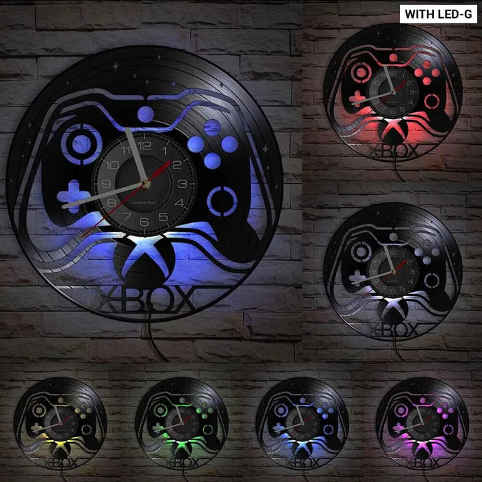 Retro Vinyl Record Wall Clock for Gamer Room Decor