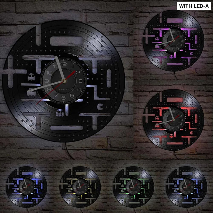 Retro Vinyl Record Wall Clock for Gamer Room Decor