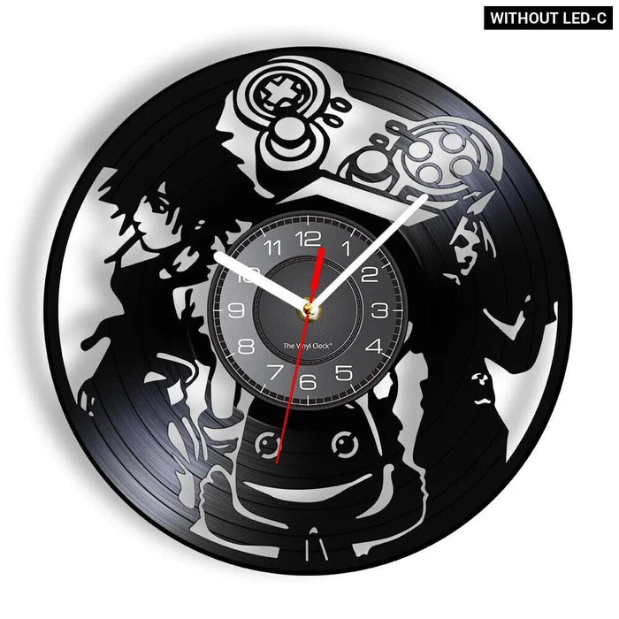 Retro Vinyl Record Wall Clock for Gamer Room Decor