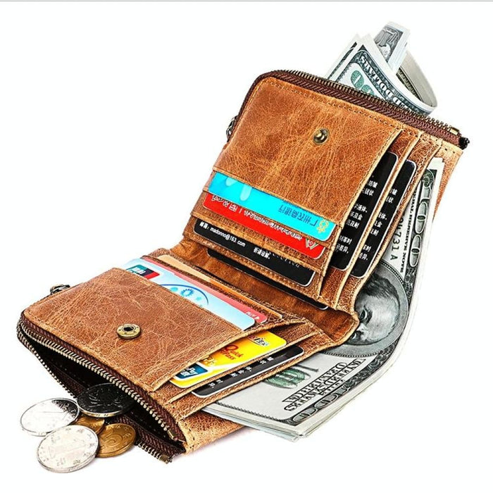 Rfid Antimagnetic Leather Mens Wallet