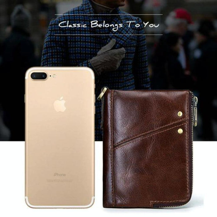 Rfid Antimagnetic Leather Mens Wallet