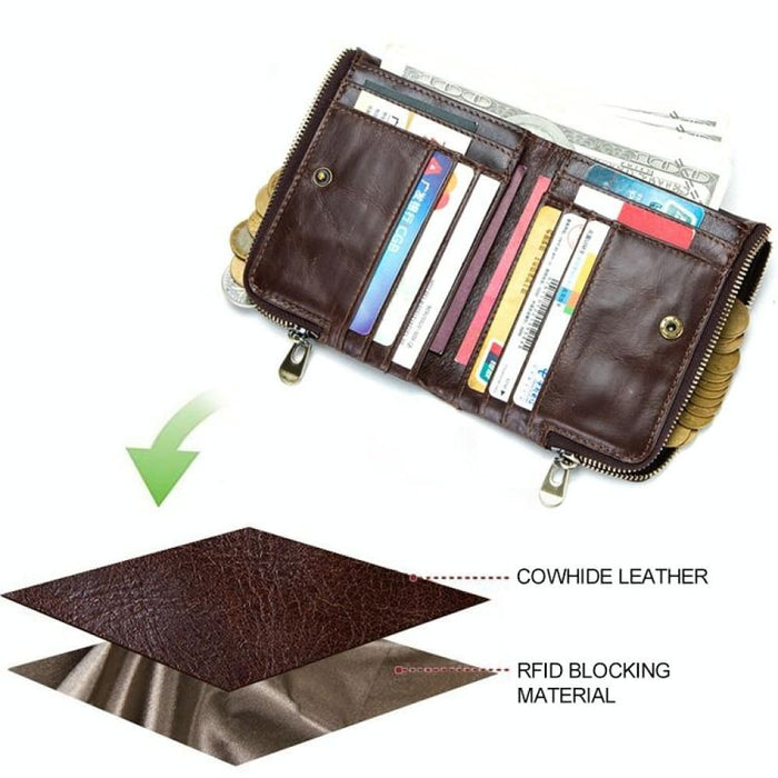 Rfid Antimagnetic Leather Mens Wallet
