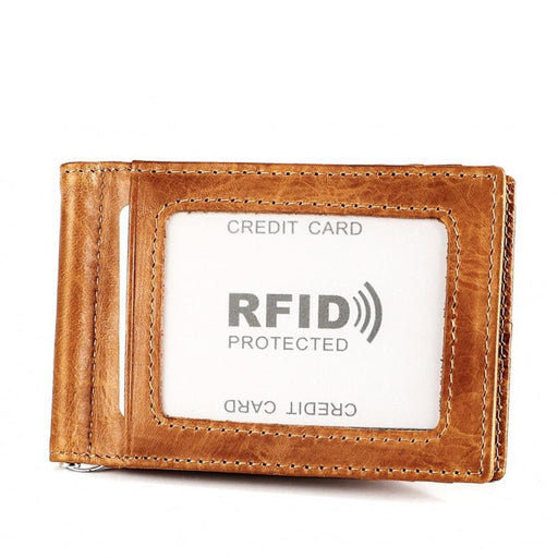Rfid Antimagnetic Leather Wallet With Card Slots