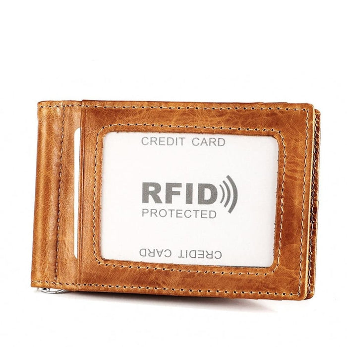 Rfid Antimagnetic Leather Wallet With Card Slots