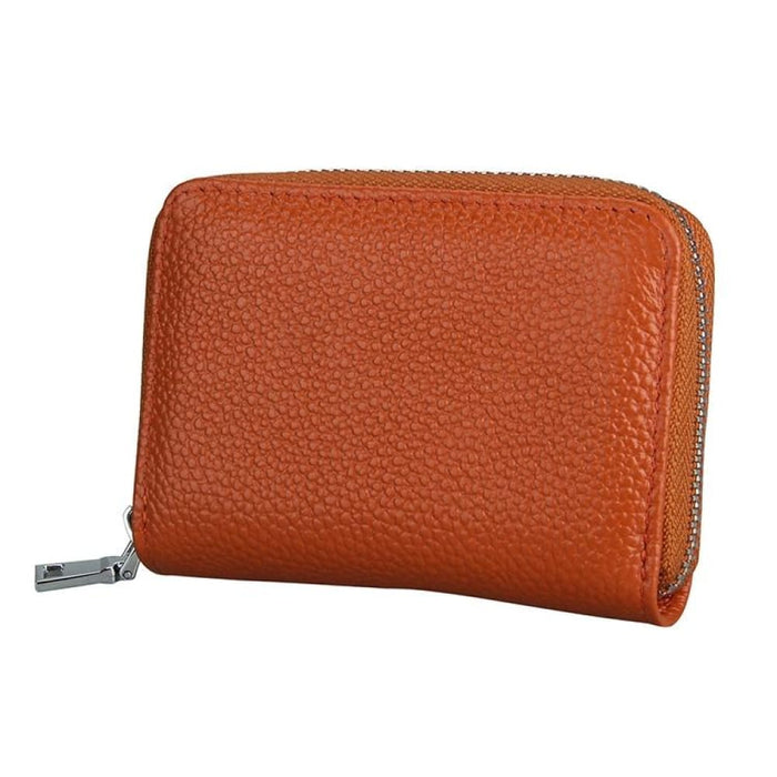 Rfid Antimagnetic Leather Zipper Wallet
