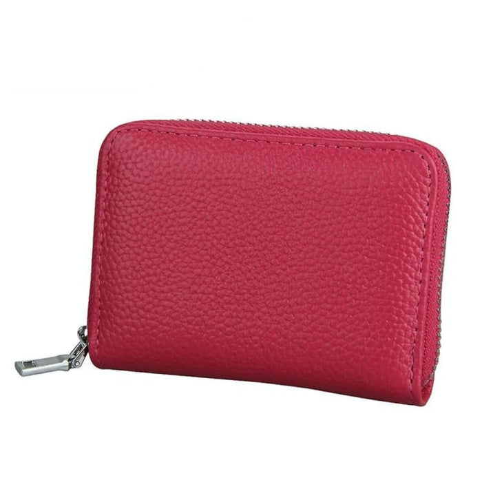 Rfid Antimagnetic Leather Zipper Wallet