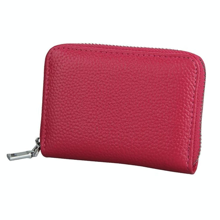 Rfid Antimagnetic Leather Zipper Wallet