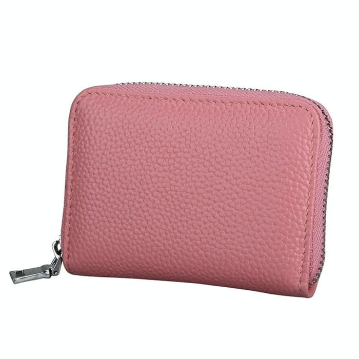 Rfid Antimagnetic Leather Zipper Wallet