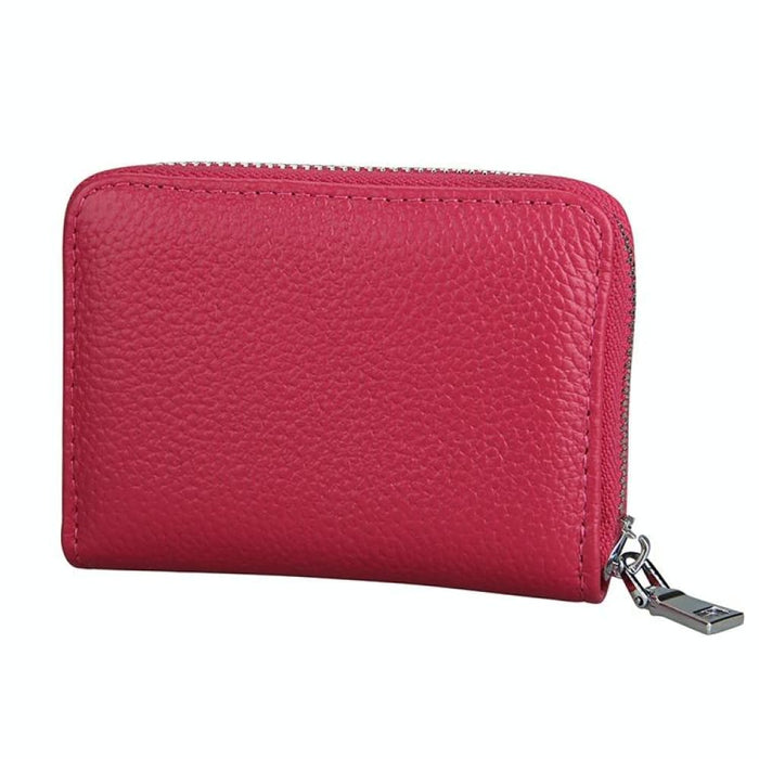 Rfid Antimagnetic Leather Zipper Wallet