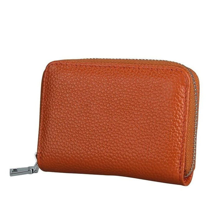Rfid Antimagnetic Leather Zipper Wallet