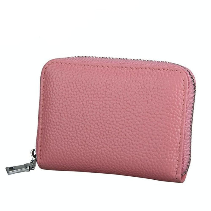 Rfid Antimagnetic Leather Zipper Wallet