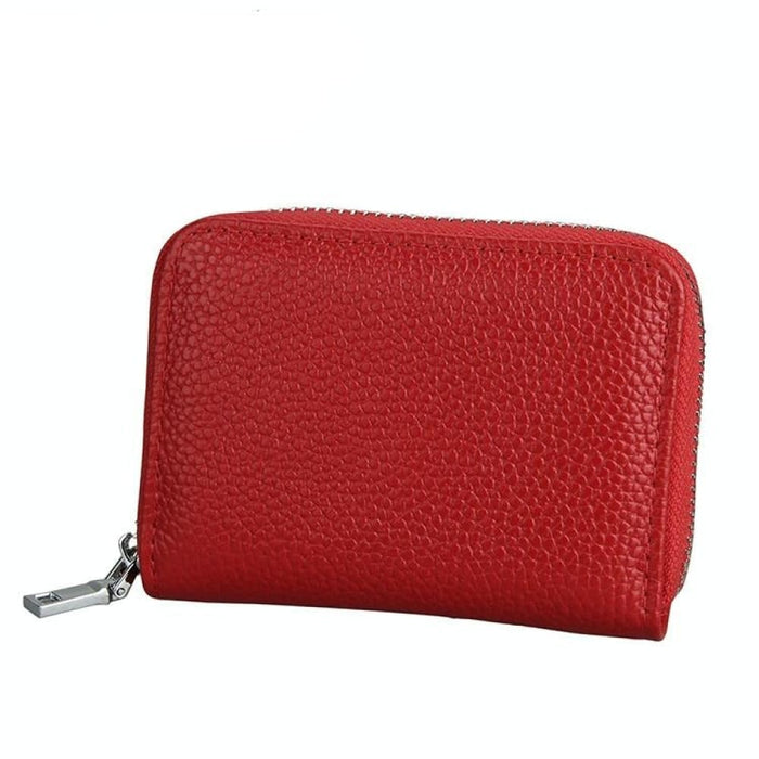 Rfid Antimagnetic Leather Zipper Wallet